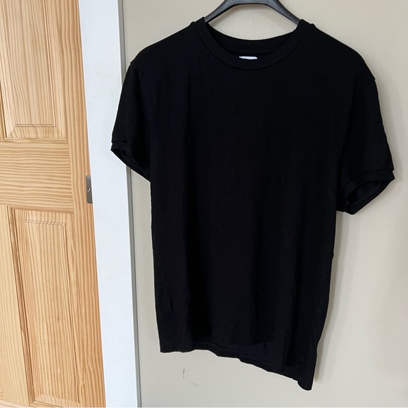 Zara Knit Short Sleeve Tee Stretchy Black Medium - Picture 1 of 8